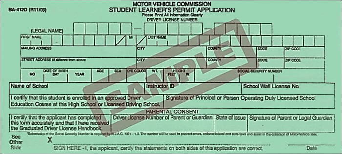 New Jersey Driver License Application Form Ba 208 Movielopeq